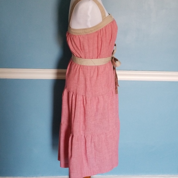 Vintage Light Red Button Up Sundress - Picture 3 of 5